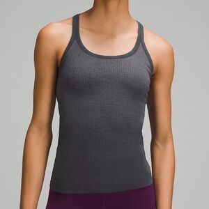 lululemon athletica Dark Gray Ribbed Tank Top